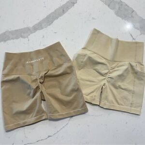 BUNDLE Alphalete Women's Tan & Cream Bike Shorts